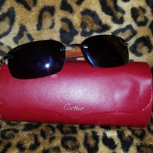 Cartier Wood Frame Sunglasses